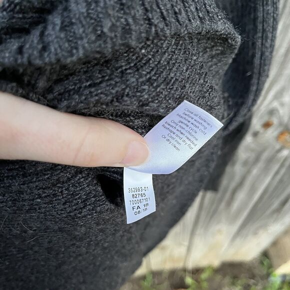 Athleta #352993 Sentinel Sweater Moto Wrap Gray Merino Wool Blend Jacket Small - Picture 8 of 13